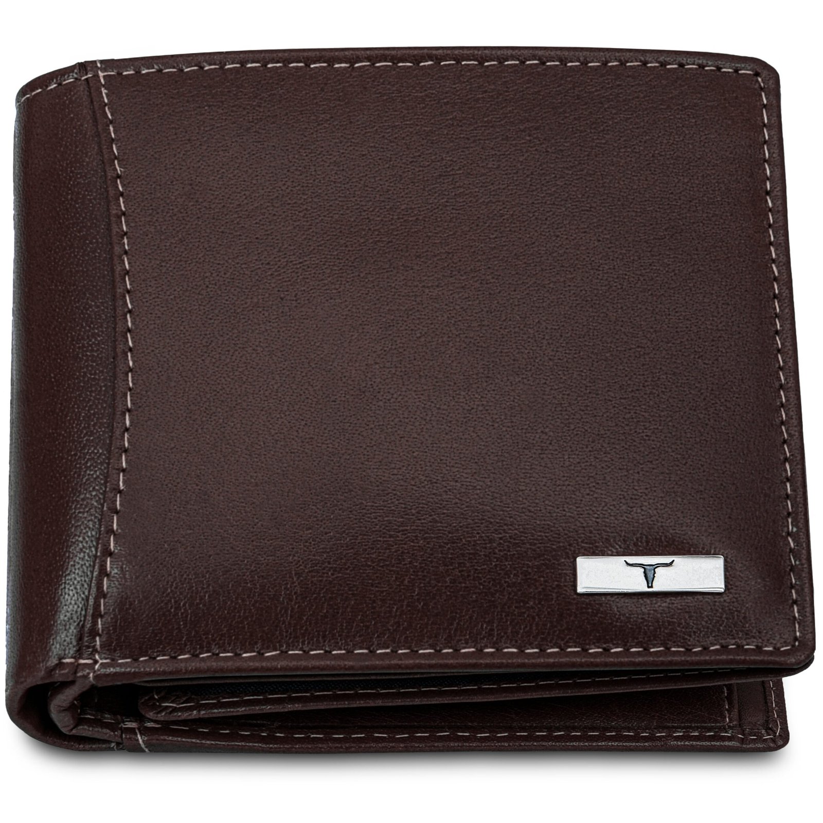 IndiFash Octa Leather Wallet & Reversible Leather Belt Combo Gift Set for Men - Aniline Brown - Detail