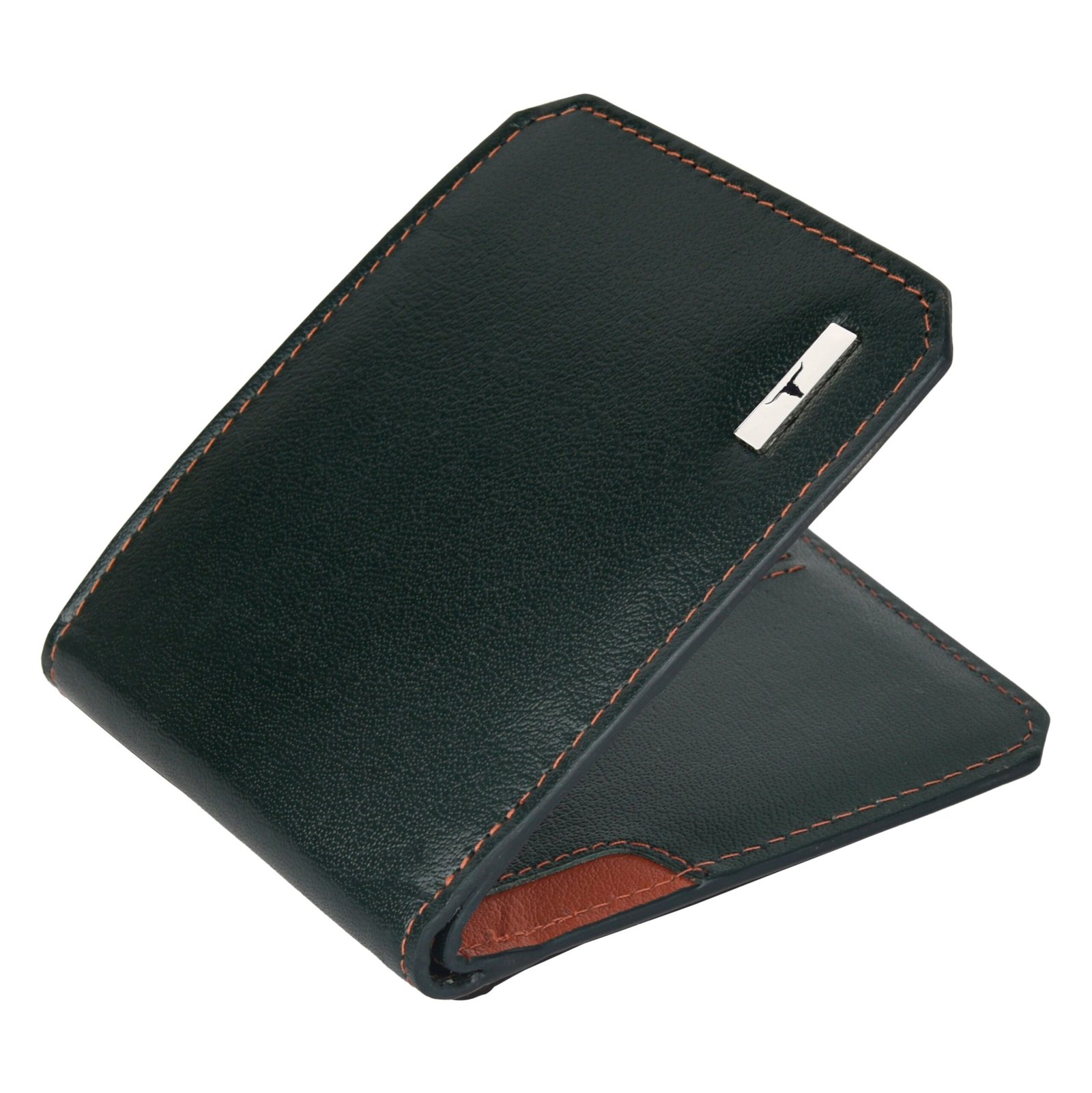 IndiFash Tyson Leather Wallet for Men - Green/Rust 2