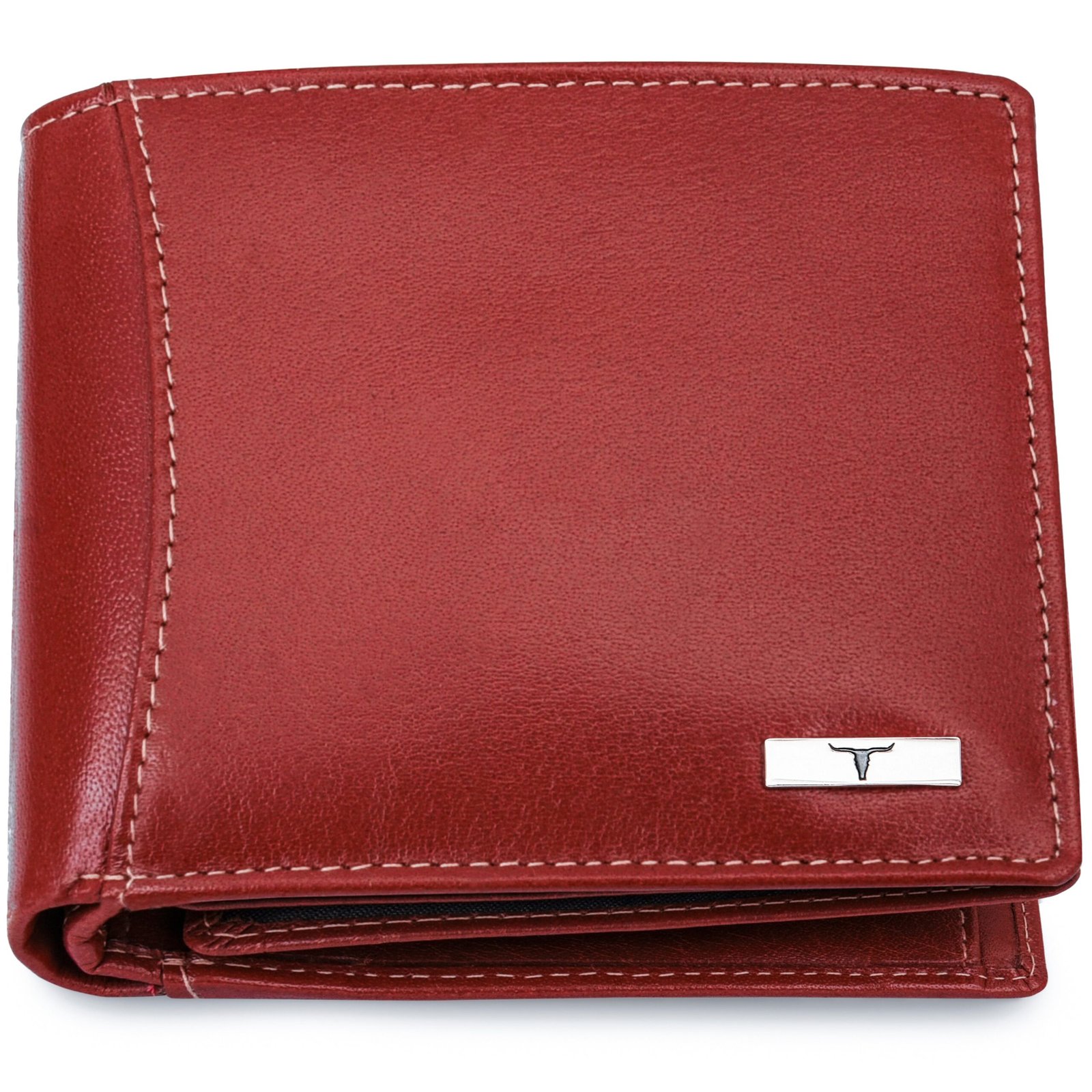 IndiFash Octa Leather Wallet & Reversible Leather Belt Combo Gift Set for Men - Aniline Red 2