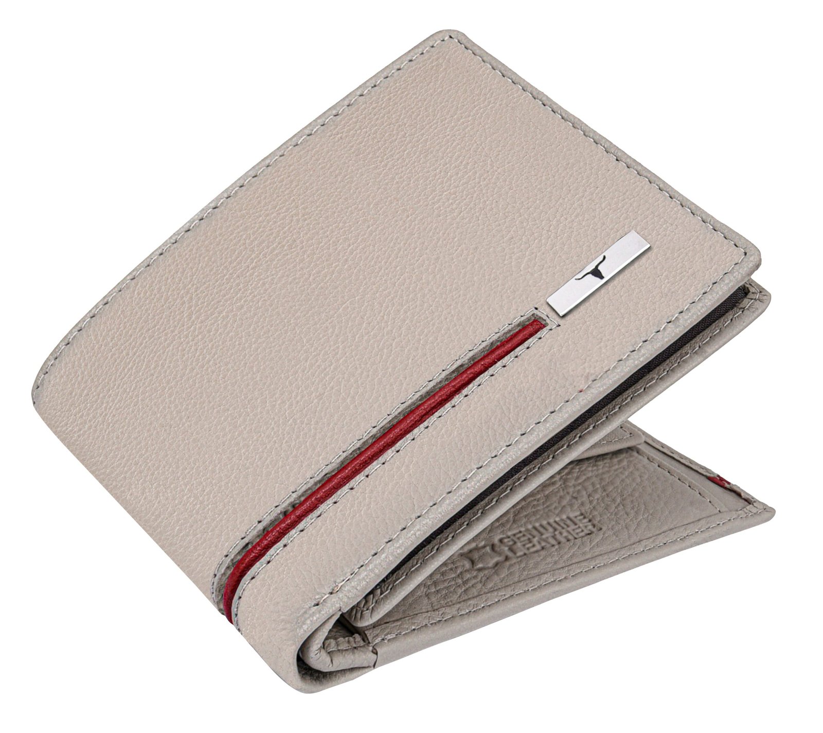 IndiFash Spike Leather Wallet & Reversible Leather Belt Combo Gift Set for Men - Sand/Red 2