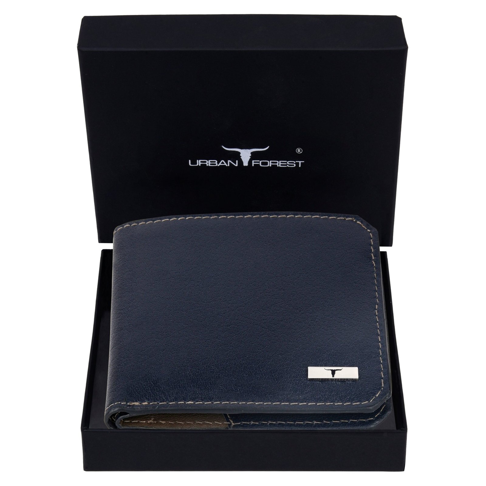 IndiFash Tyson Leather Wallet for Men - Blue/Grey