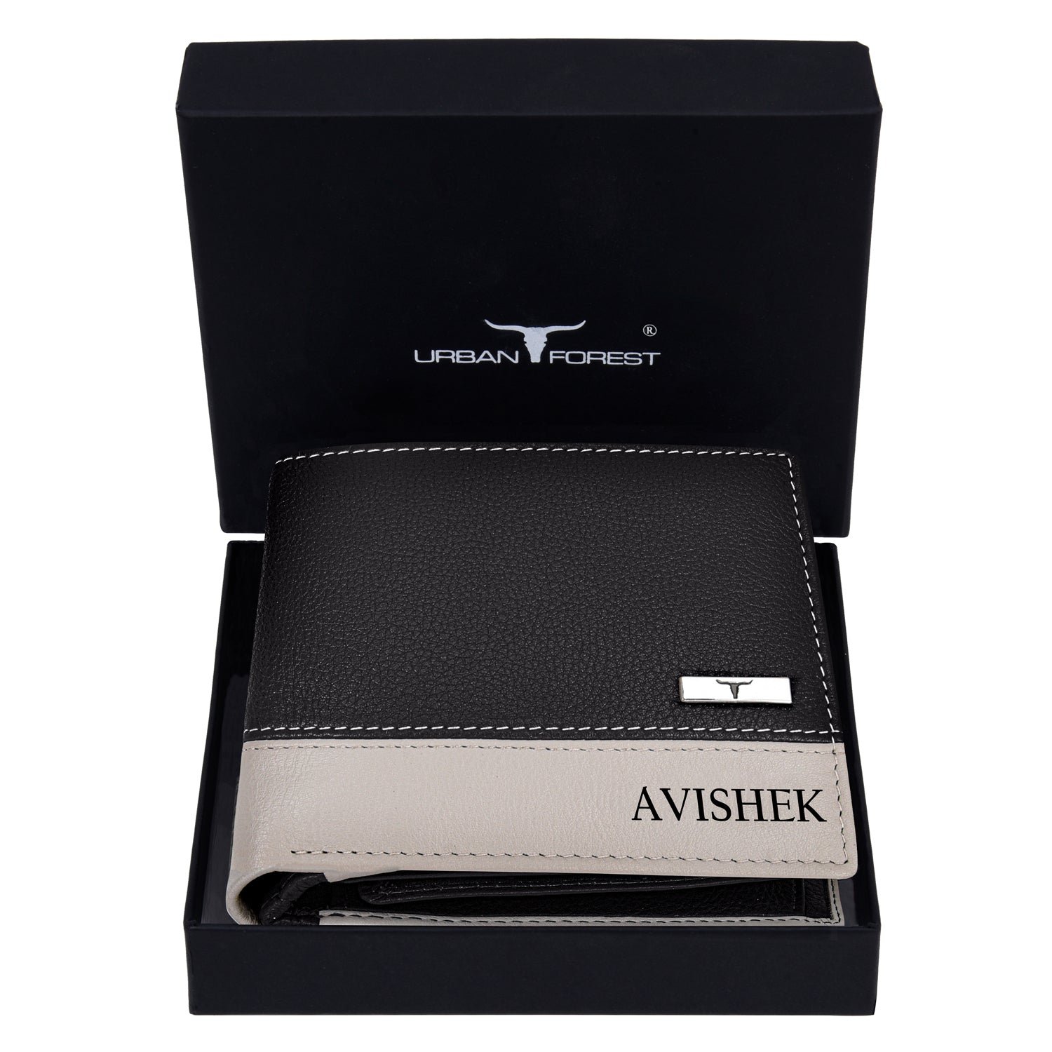 IndiFash Samuel Custom Leather Wallet for Men - Black/Sand