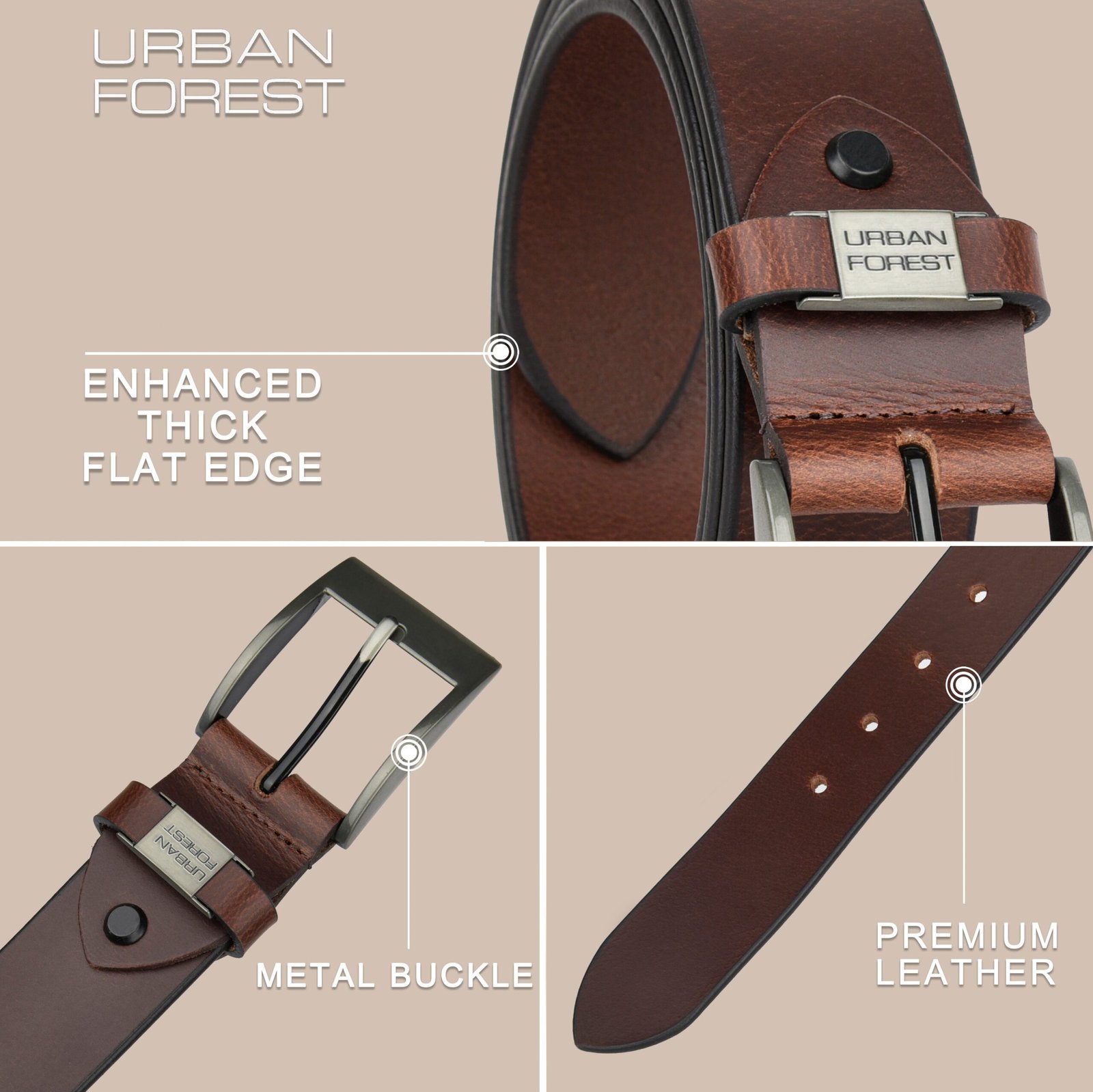 IndiFash Finn Casual Leather Belt for Men - Brown 2