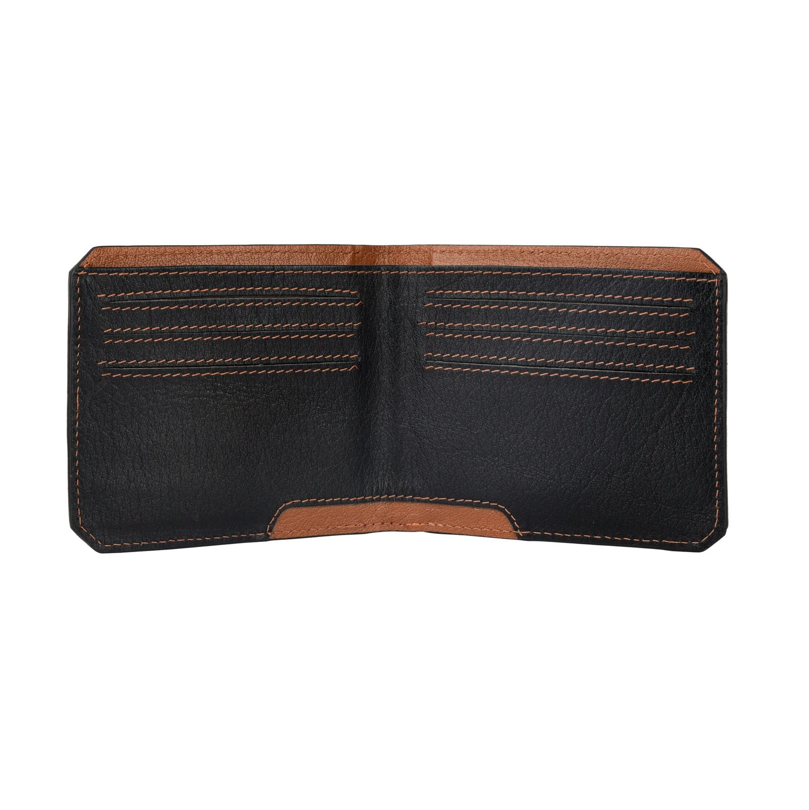 IndiFash Tyson Leather Wallet for Men - Black/Cognac 3