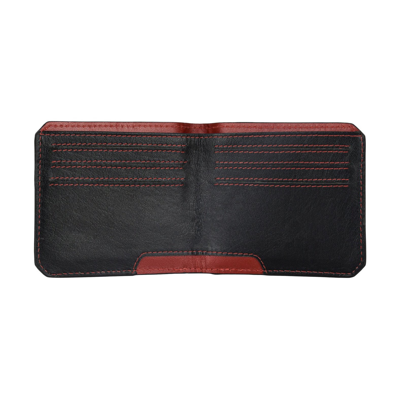 IndiFash Tyson Leather Wallet for Men - Black/Red 3