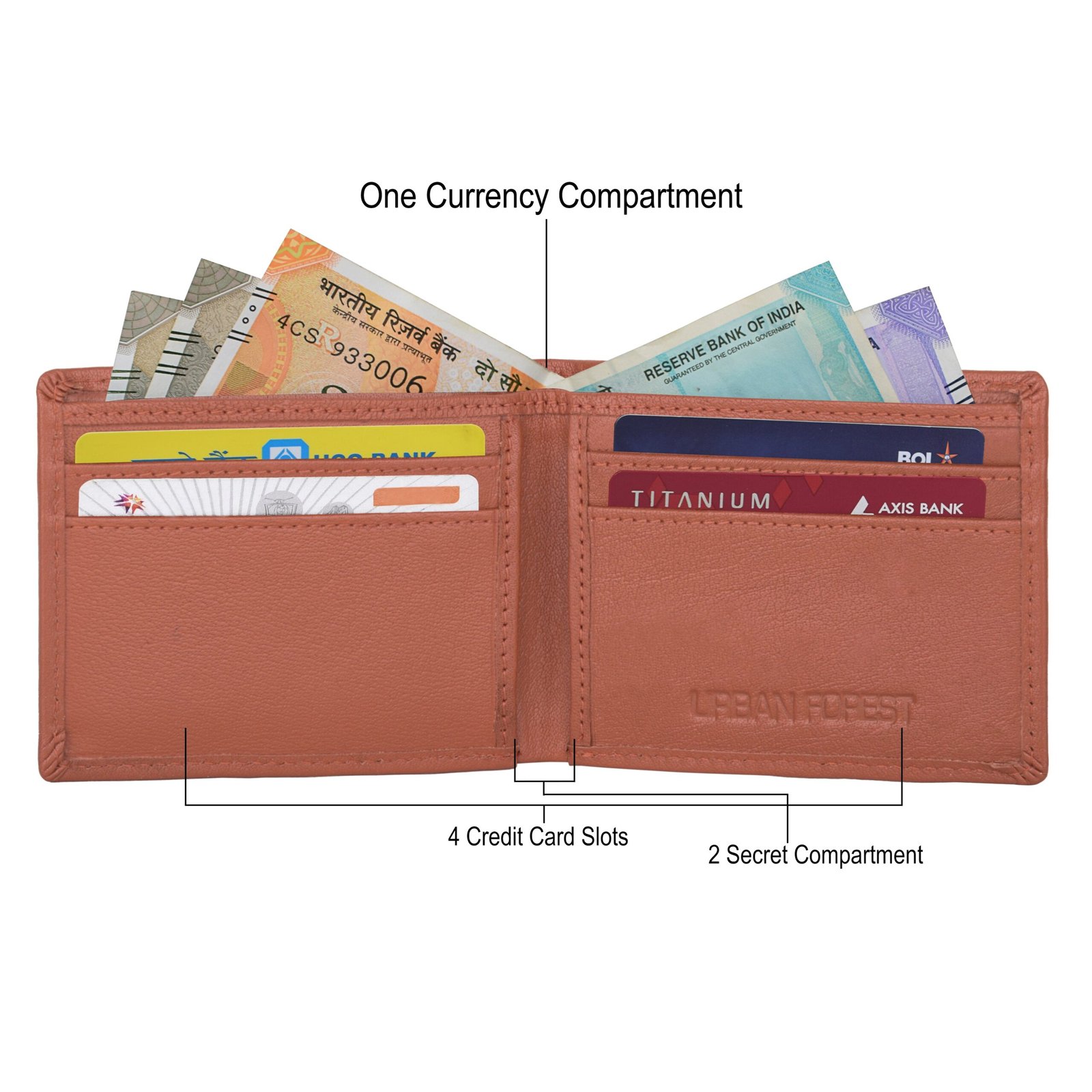 IndiFash Fred Leather Wallet for Men - Aniline Rust 3