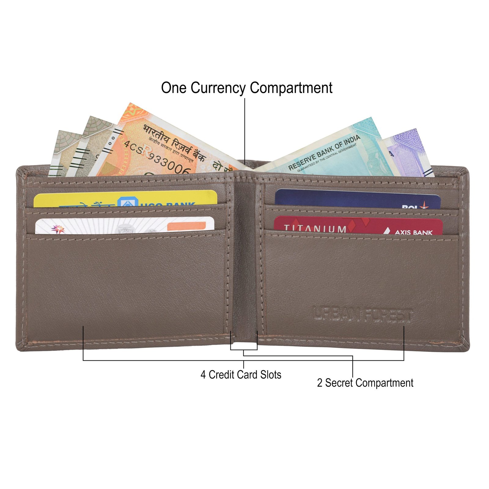 IndiFash Fred Leather Wallet for Men - Aniline Taupe 3