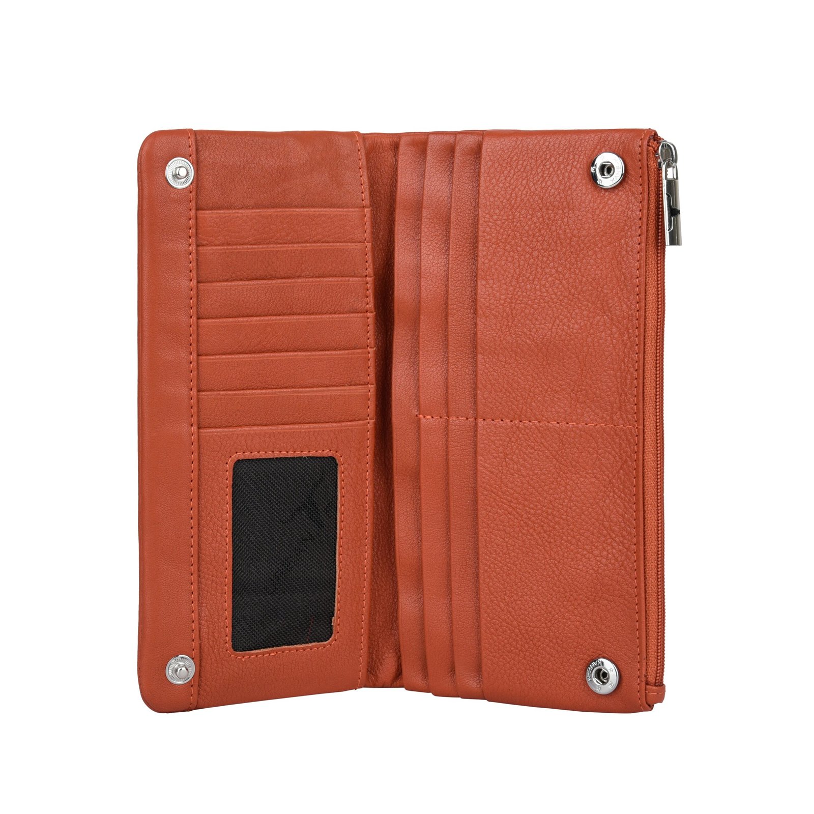 IndiFash Fiona Leather Wallet for Women - Orange 3