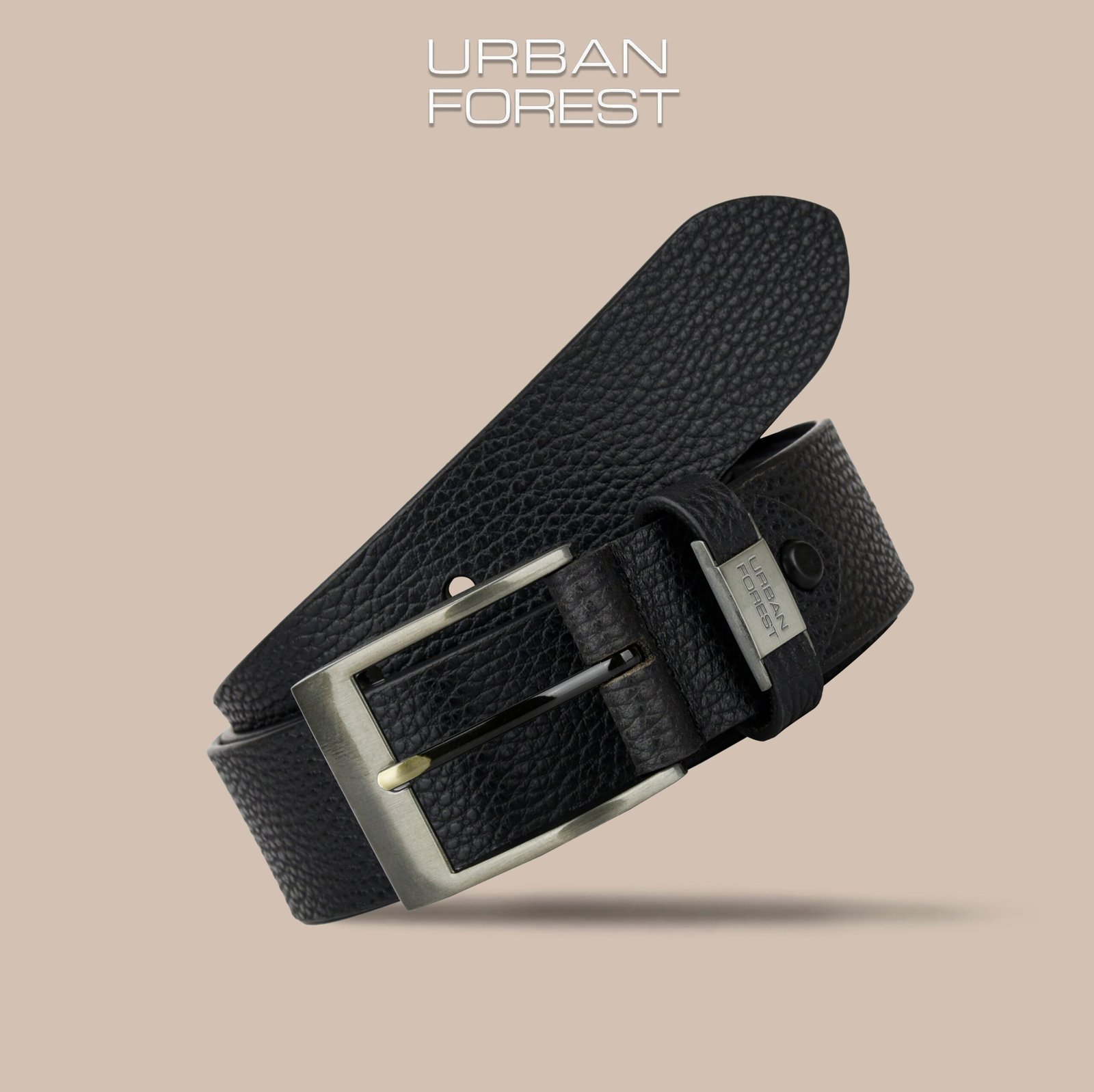 IndiFash Noir Casual Leather Belt for Men - Black 2