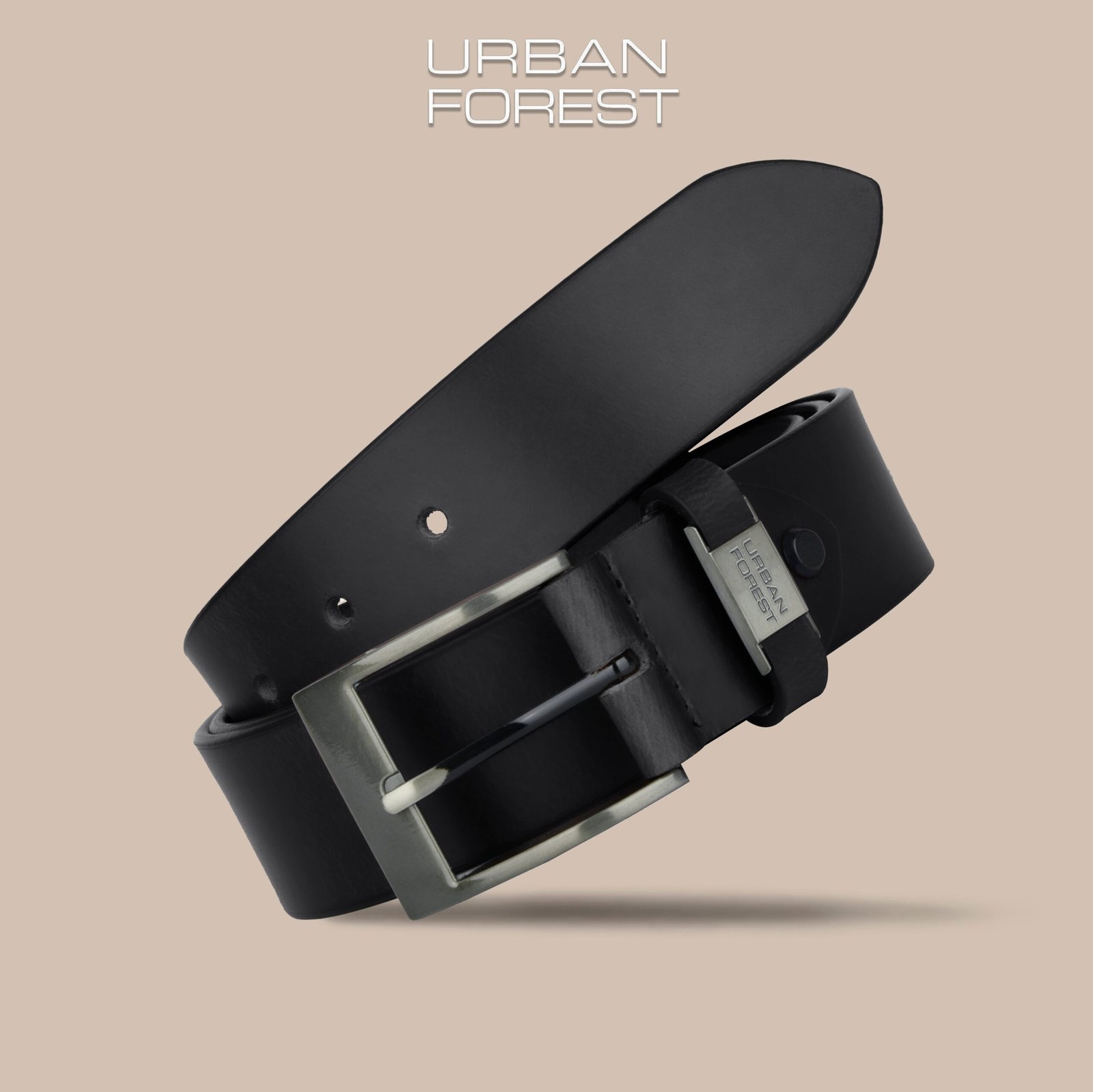 IndiFash Finn Casual Leather Belt for Men - Black 3