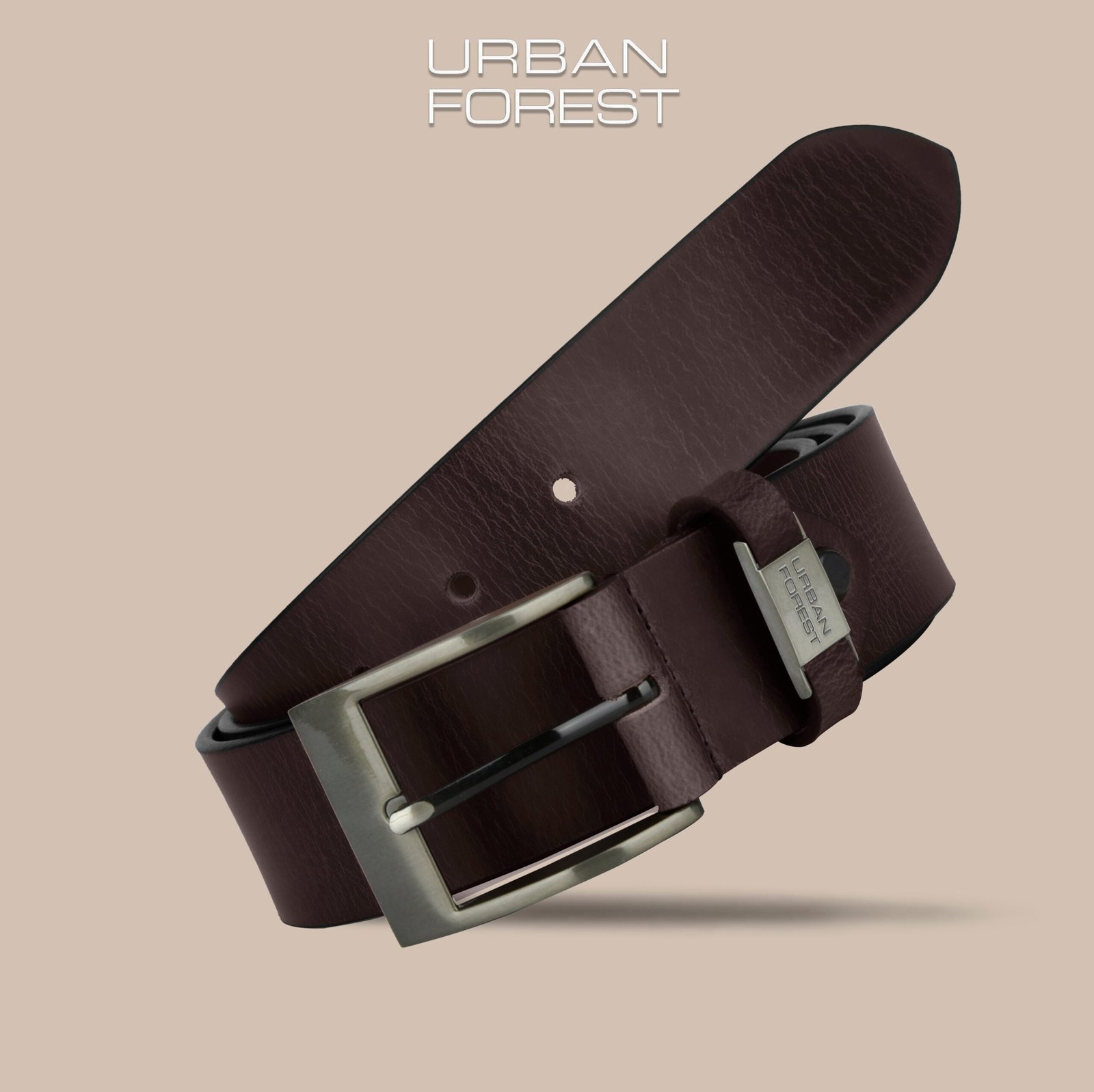 IndiFash Oak Casual Leather Belt for Men - Dark Brown 3