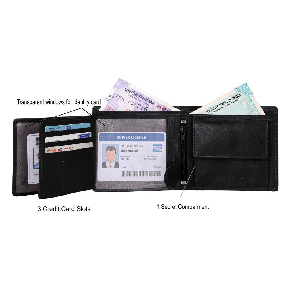 IndiFash Miles Leather Wallet for Men - Black 4