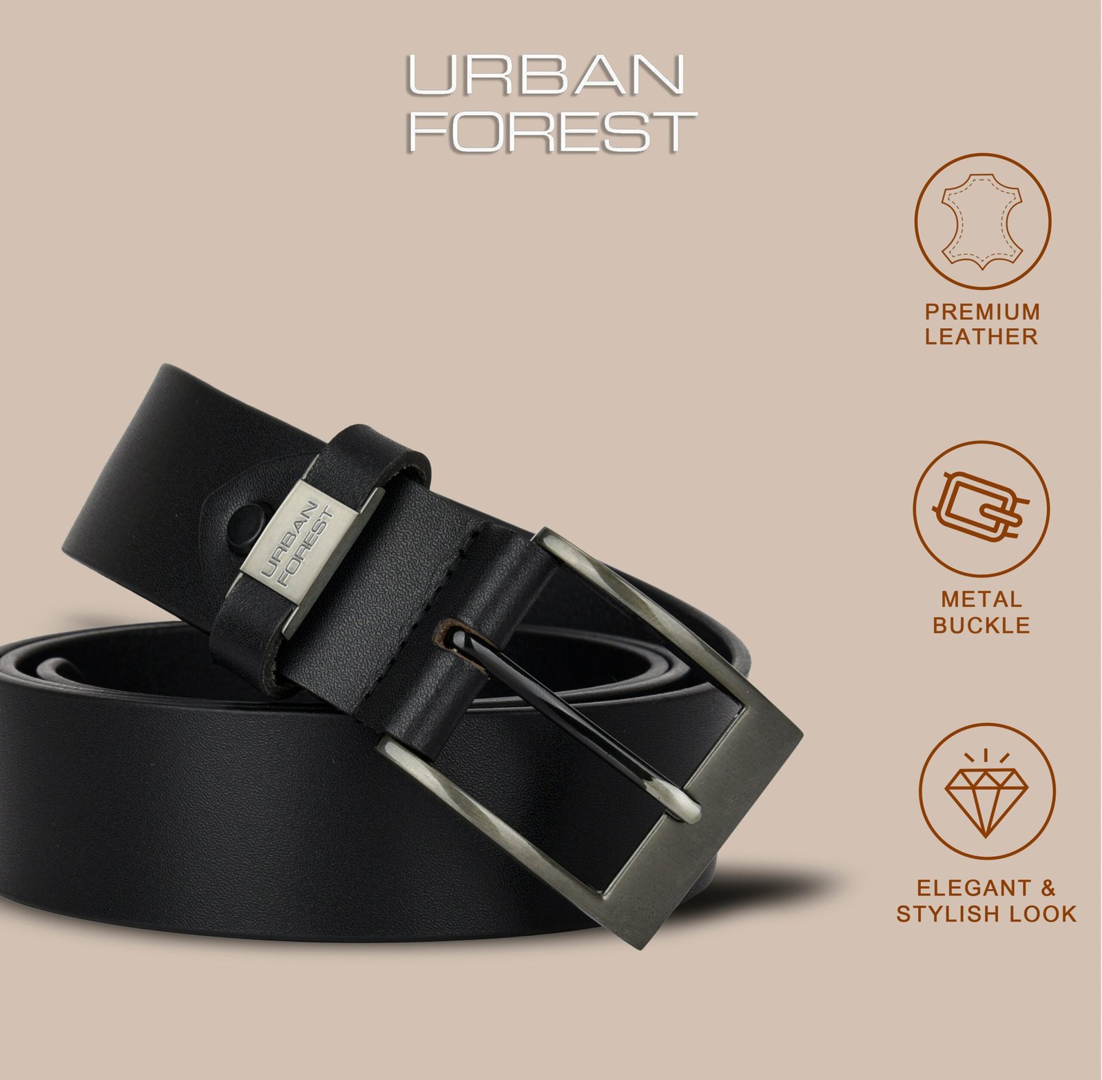 IndiFash Eden Casual Leather Belt for Men - Brown 4