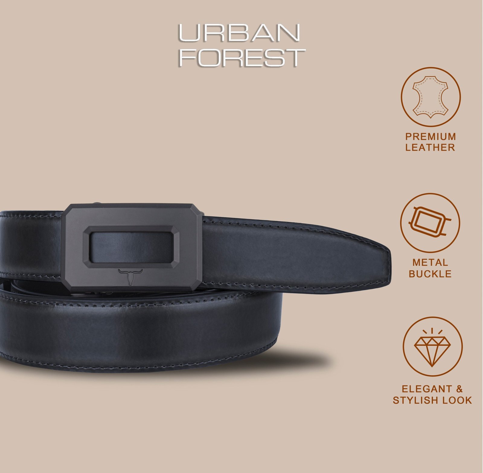 IndiFash Dylan Formal Leather Belt for Men - Black 4