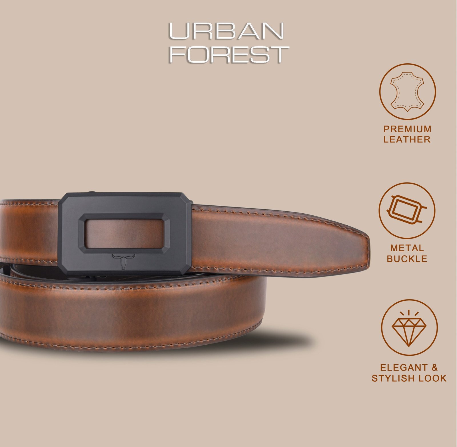 IndiFash Dylan Formal Leather Belt for Men - Brown 4