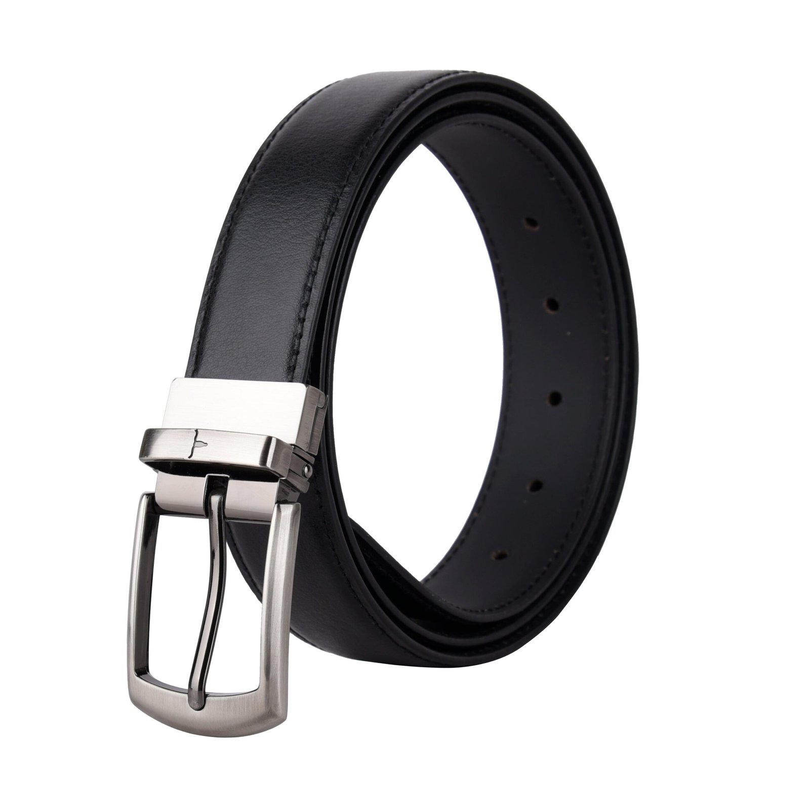 IndiFash Grayson Formal Leather Belt for Men - Black 4