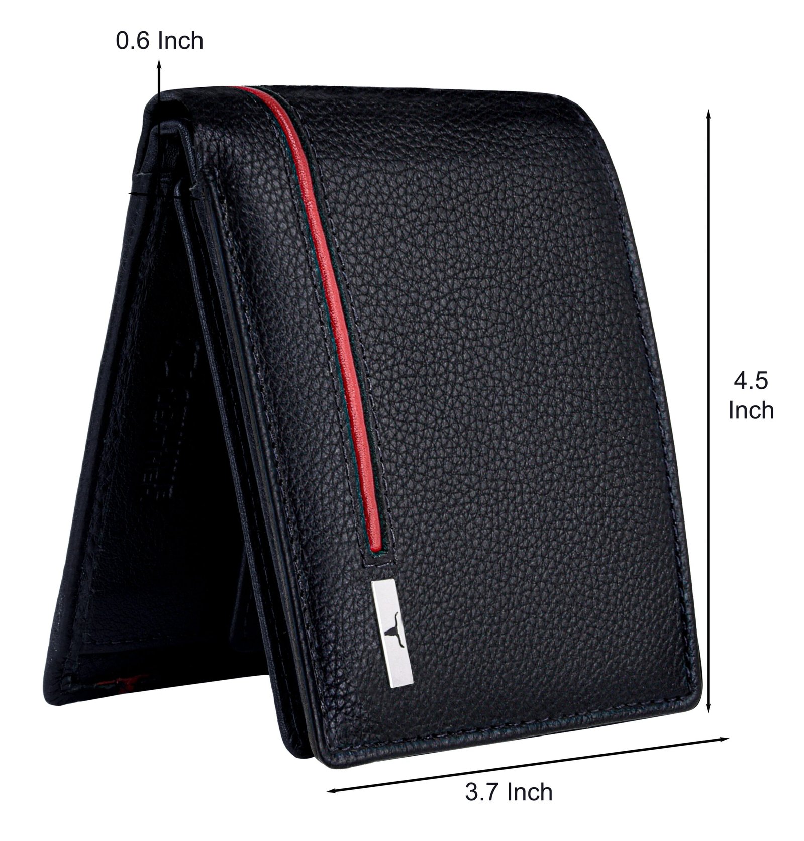 IndiFash Spike Leather Wallet & Reversible Leather Belt Combo Gift Set for Men - Black/Red 4