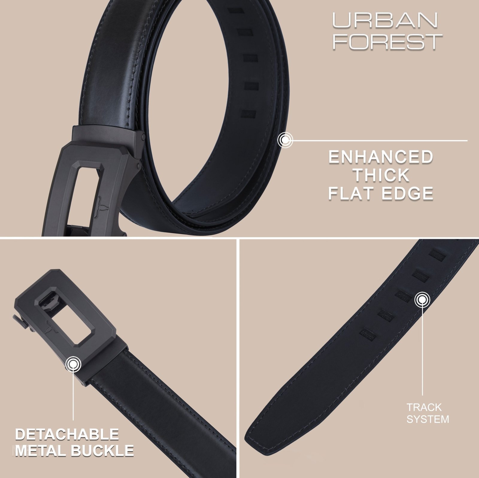 IndiFash Dylan Formal Leather Belt for Men - Black 3