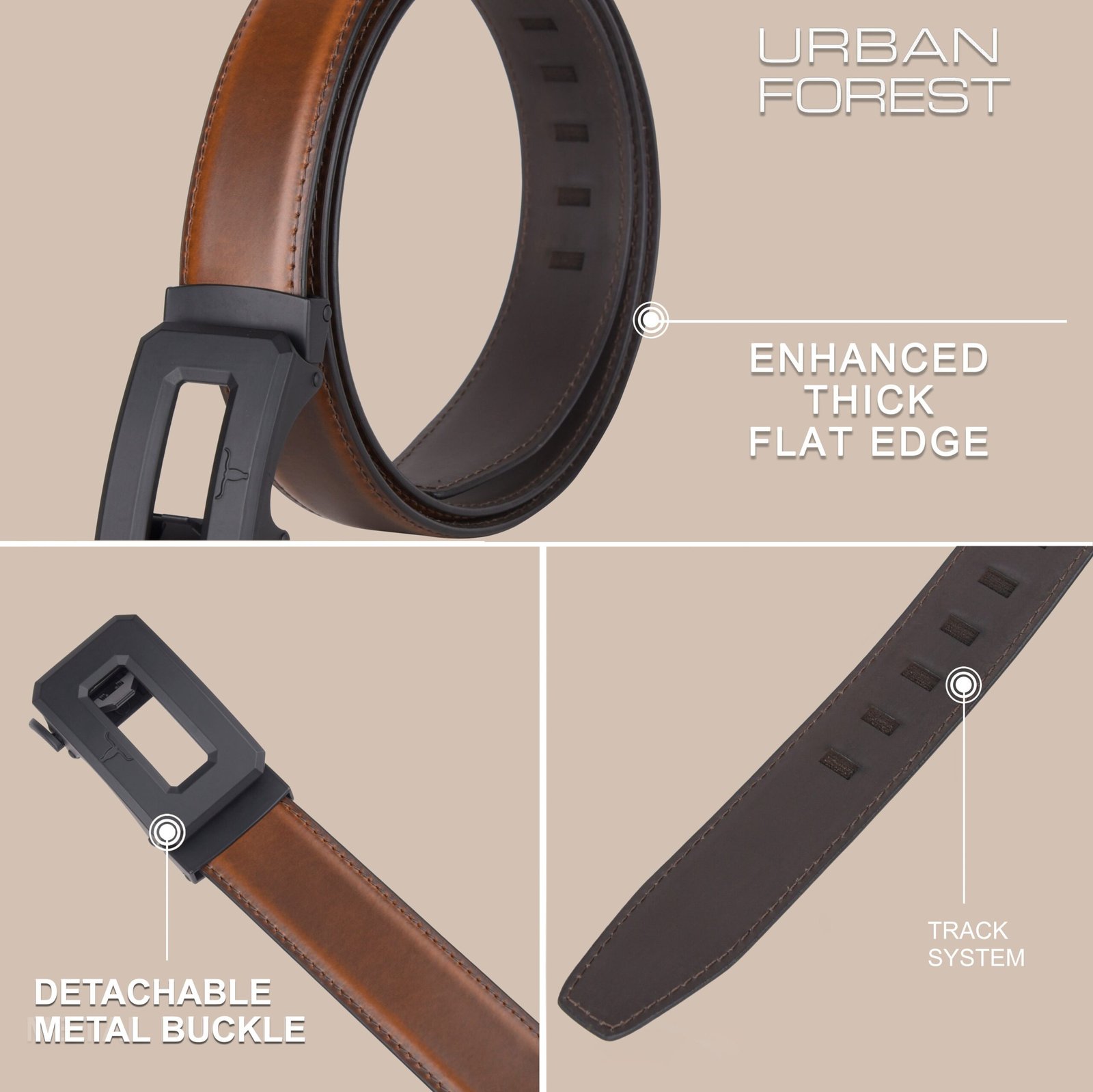 IndiFash Dylan Formal Leather Belt for Men - Brown 3