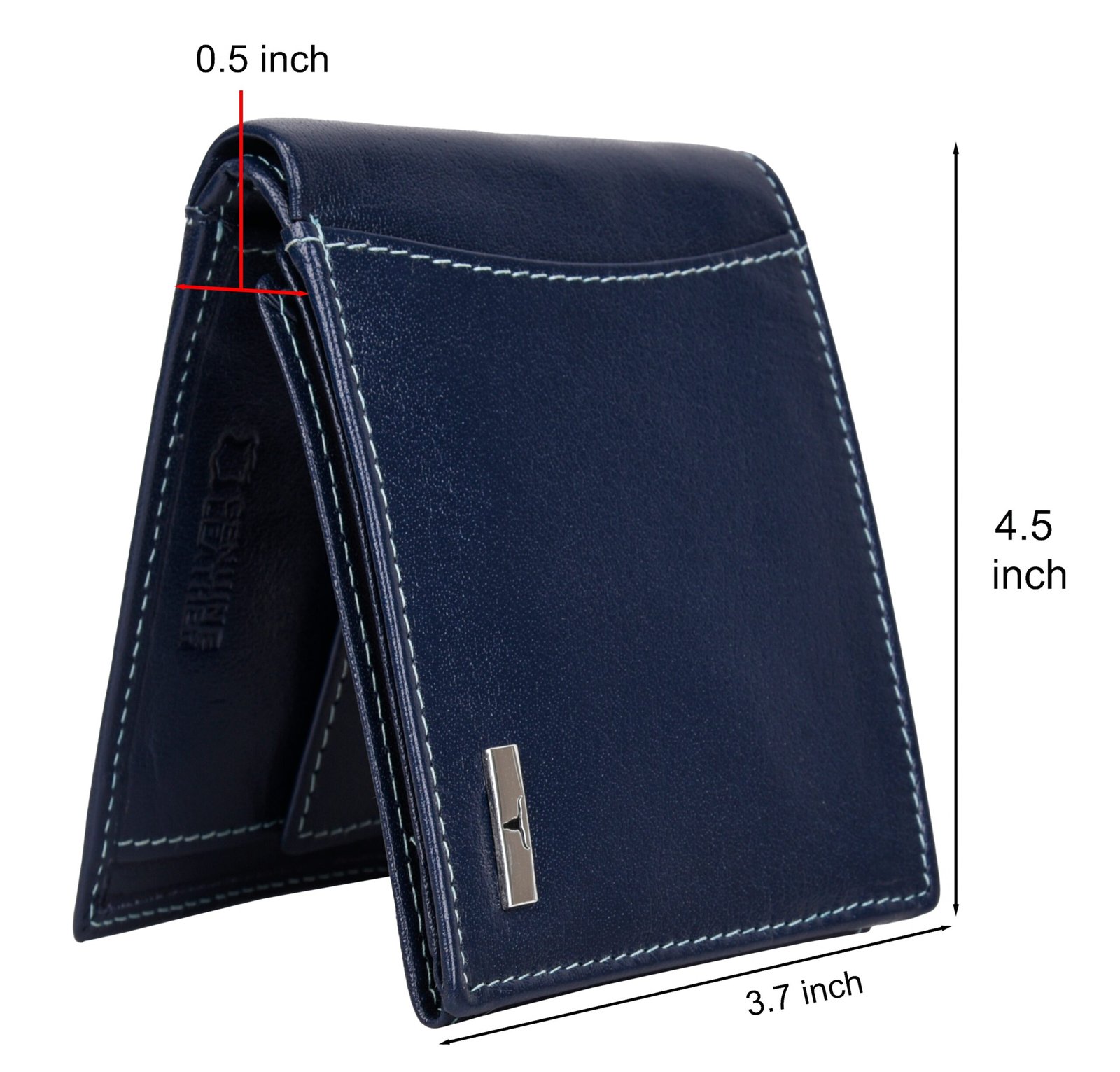 IndiFash Octa Leather Wallet & Reversible Leather Belt Combo Gift Set for Men - Aniline Blue 5