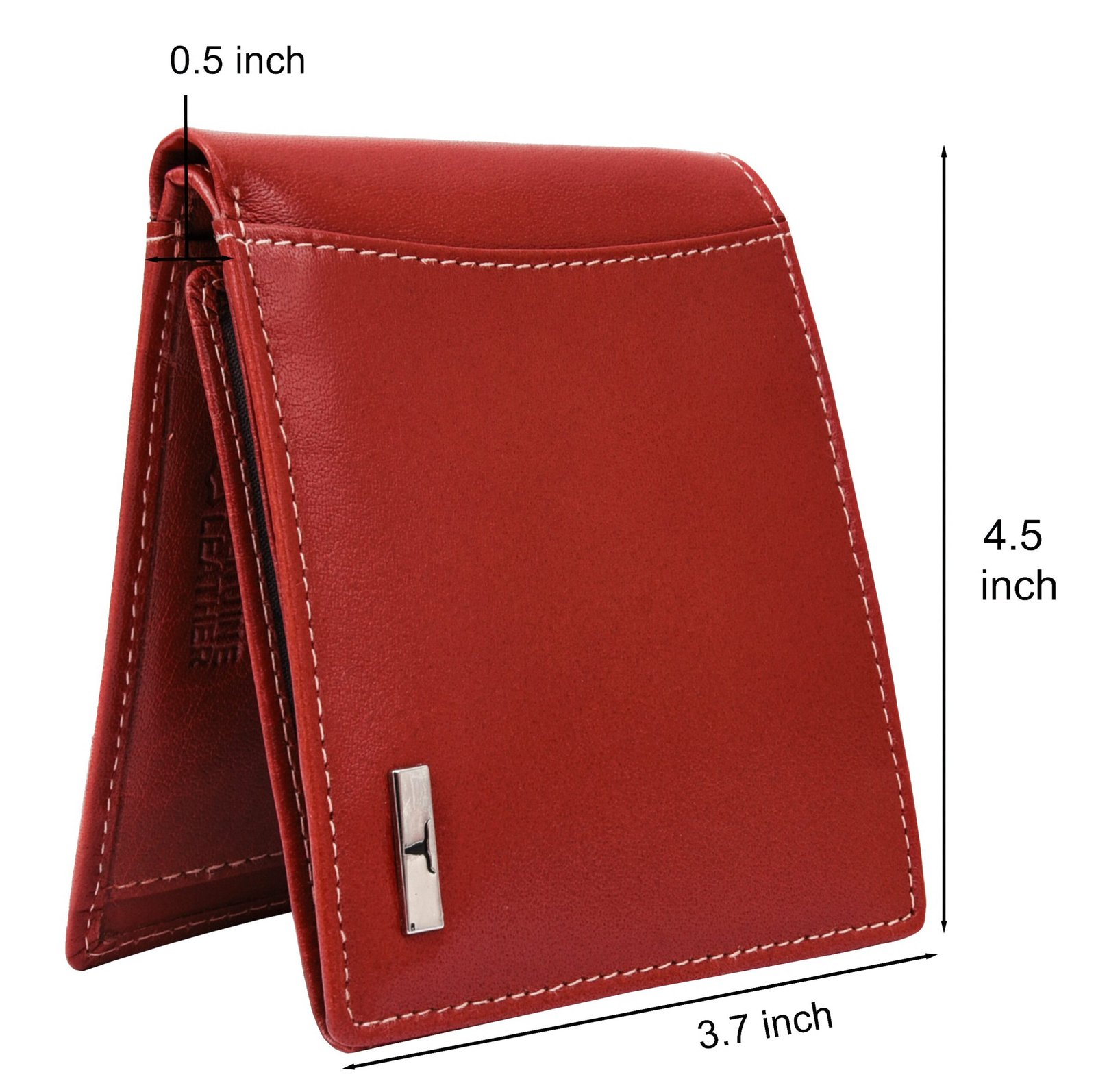 IndiFash Octa Leather Wallet & Reversible Leather Belt Combo Gift Set for Men - Aniline Red 5