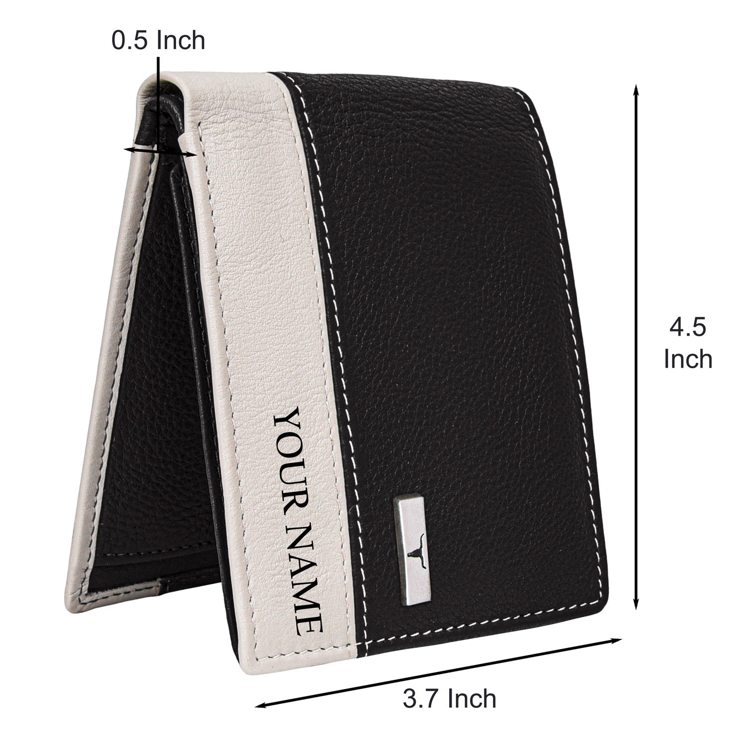 IndiFash Samuel Custom Leather Wallet for Men - Black/Sand 4