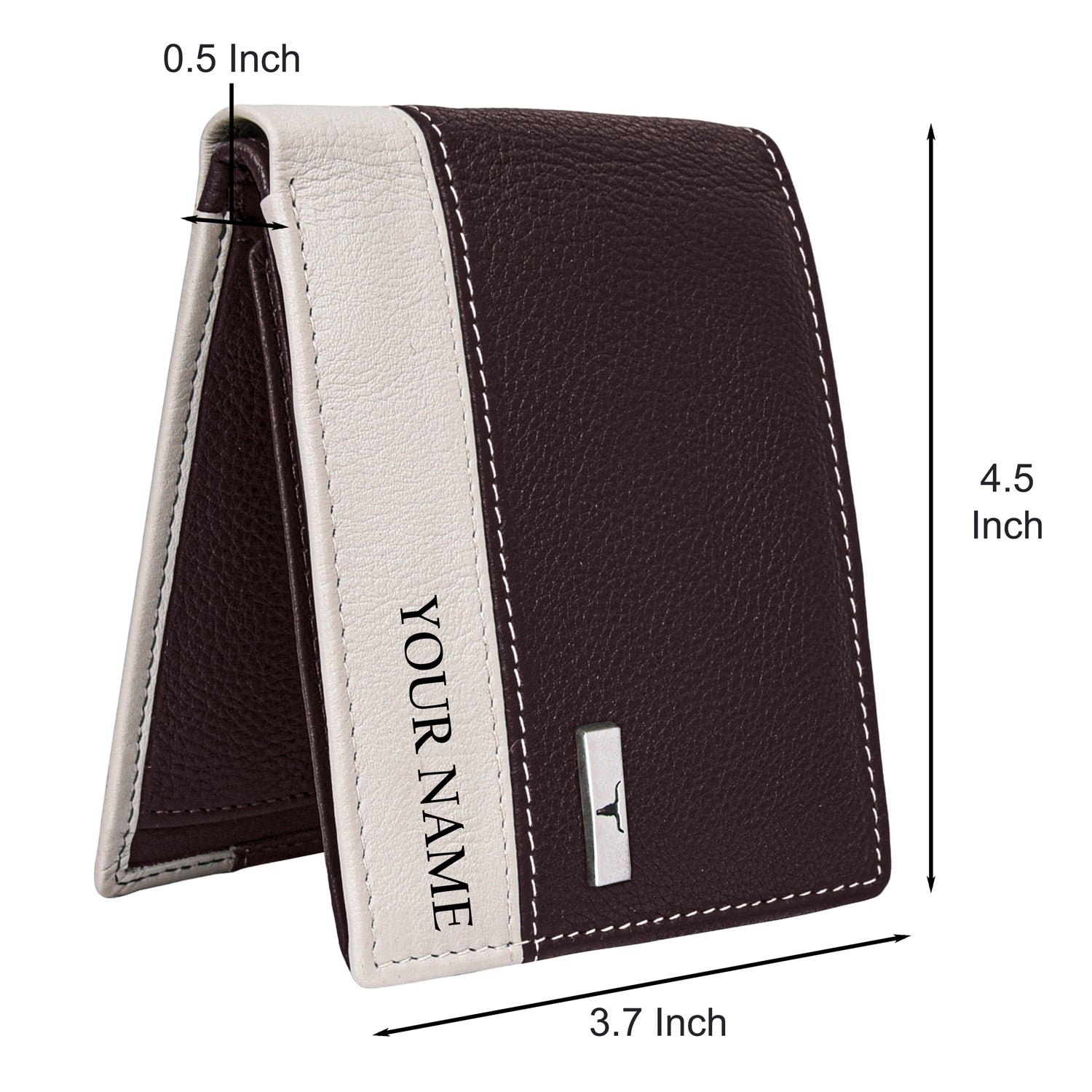 IndiFash Samuel Custom Leather Wallet for Men - Brown/Sand 5