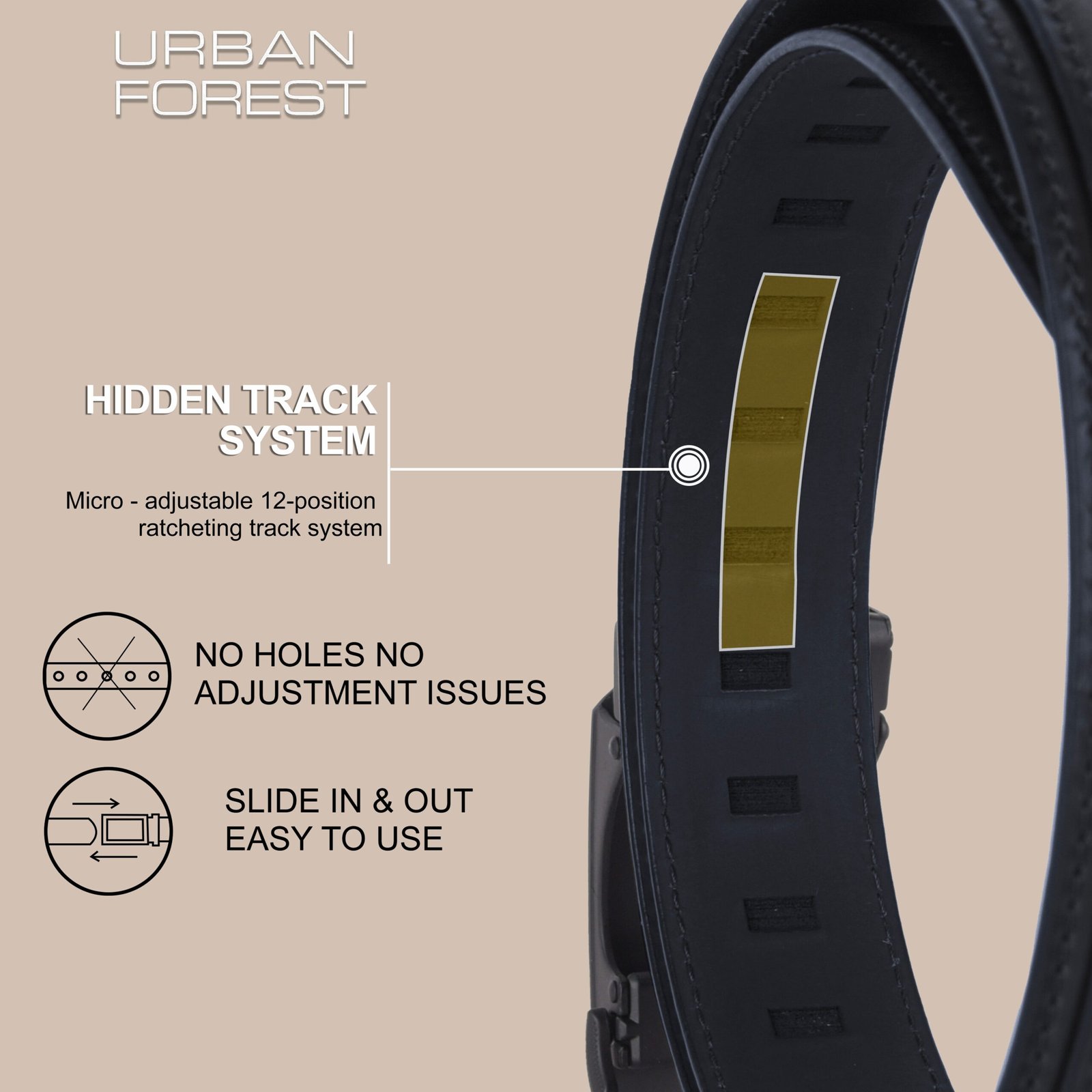 IndiFash Dylan Formal Leather Belt for Men - Black 2