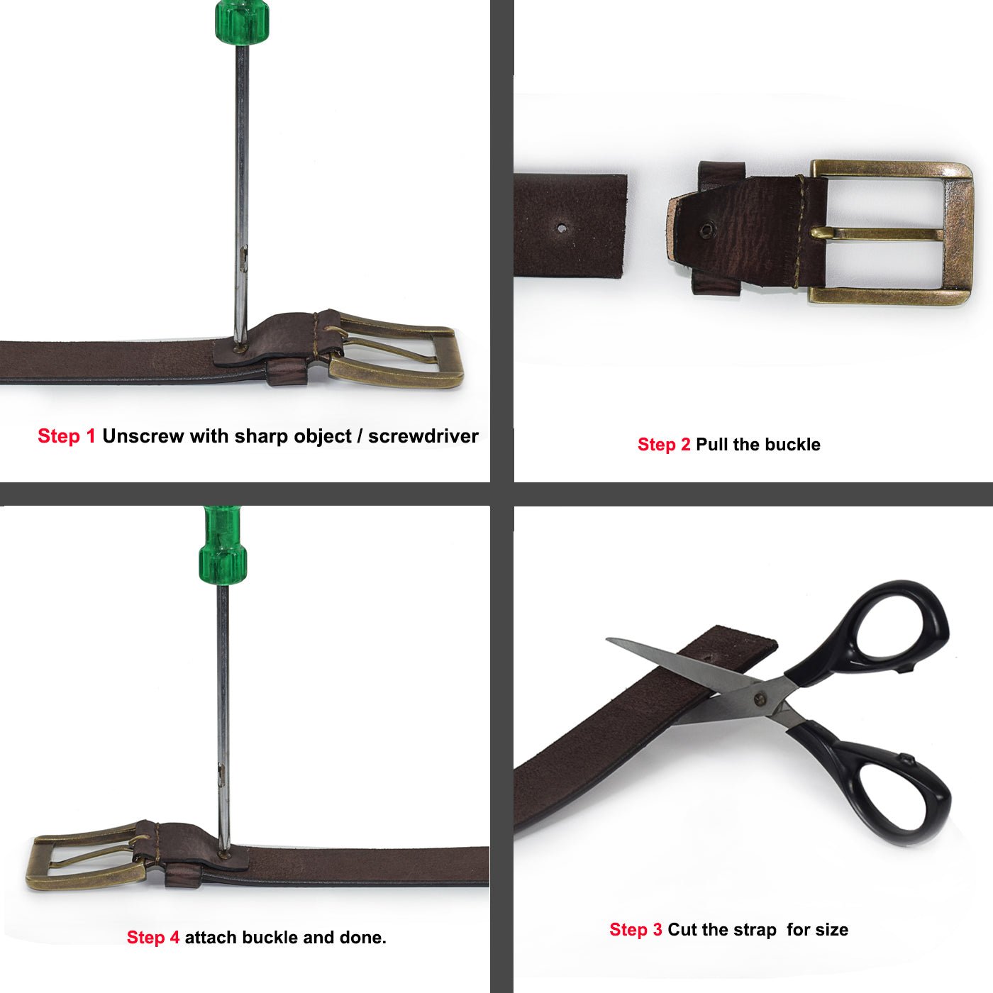 IndiFash Oak Casual Leather Belt for Men - Dark Brown 5