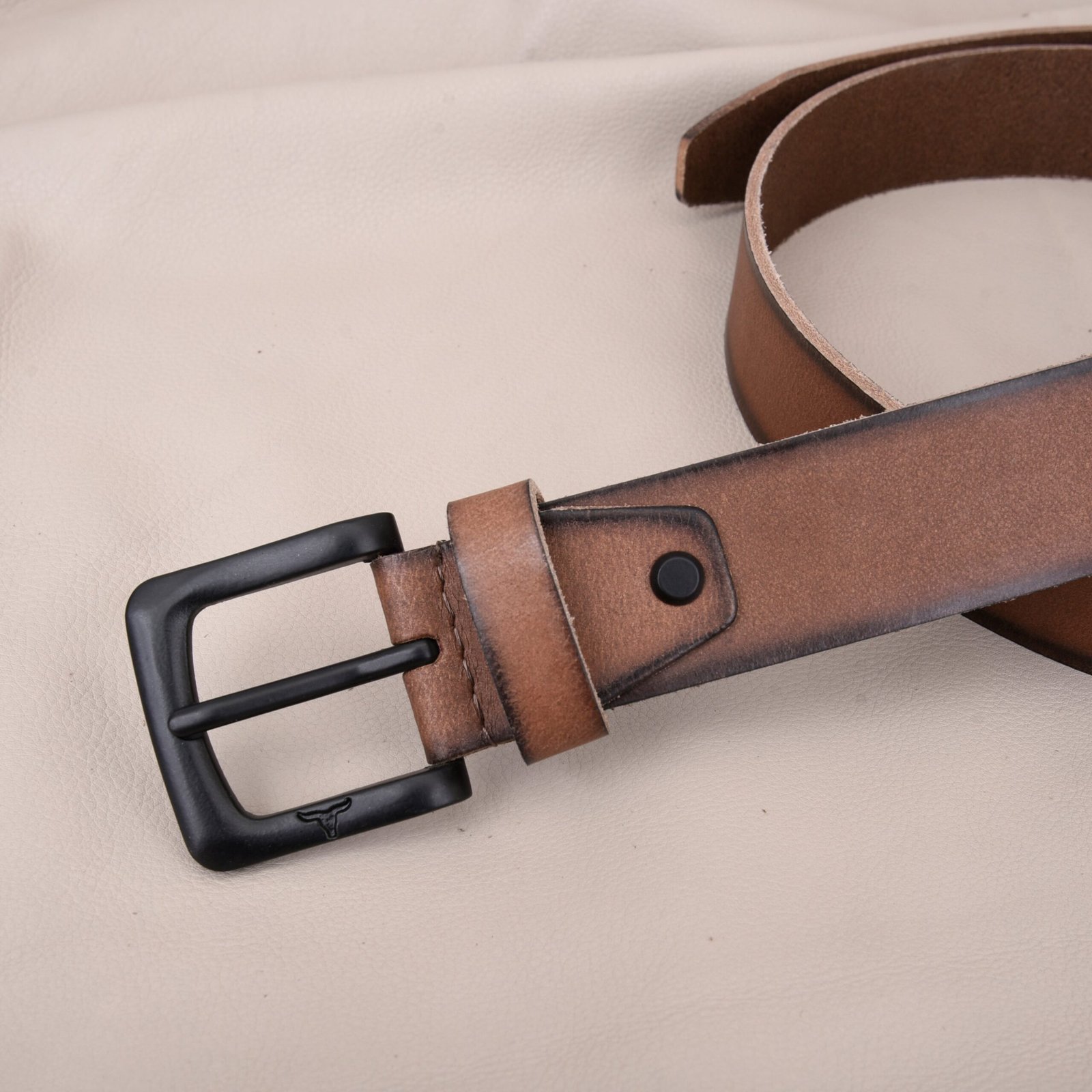 IndiFash Ben Casual Leather Belt for Men - Burnish Hazel Brown 4