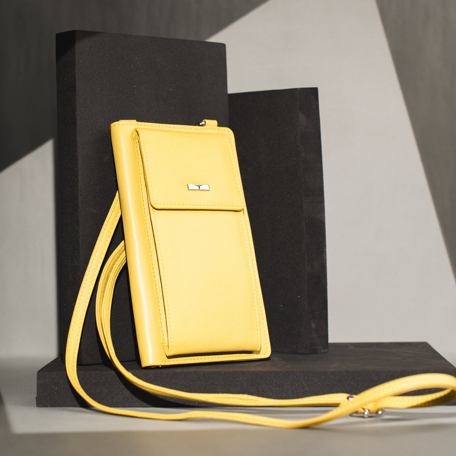 IndiFash Ruby Leather Sling Wallet for Women - Yellow