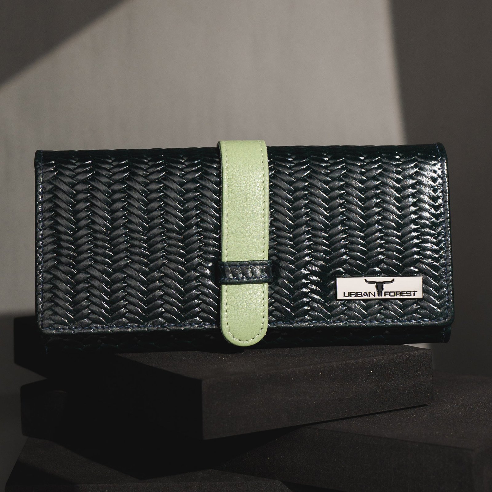 IndiFash Danny Leather Wallet for Women - Blue/Mint Green