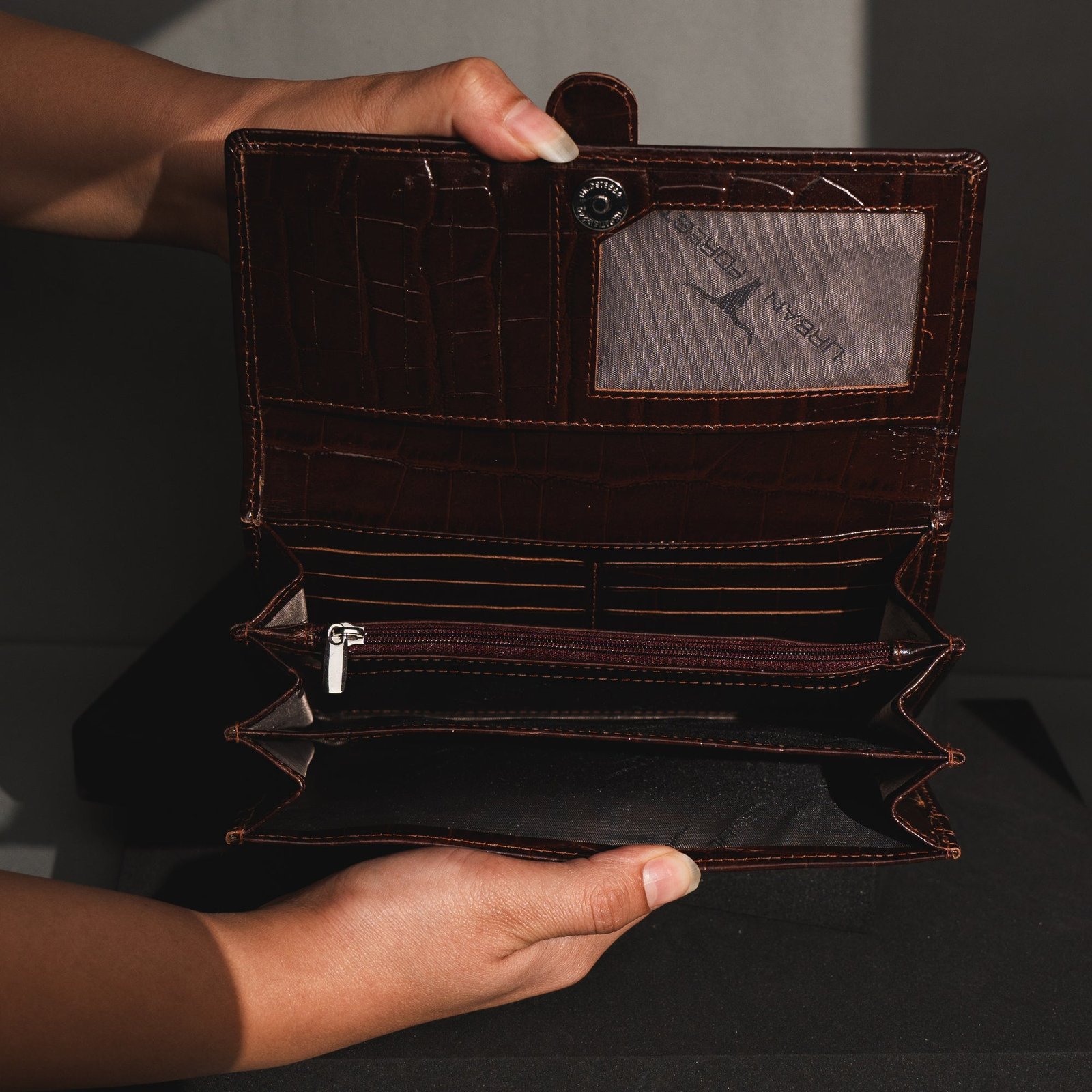 IndiFash Danny Leather Wallet for Women - Blue/Mint Green 2