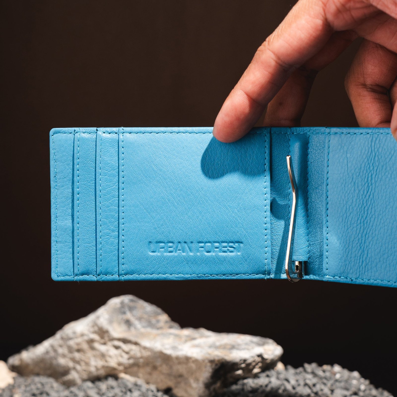 IndiFash Eddy Money Clip Leather Wallet for Men - Printed Black/Dark Red 3