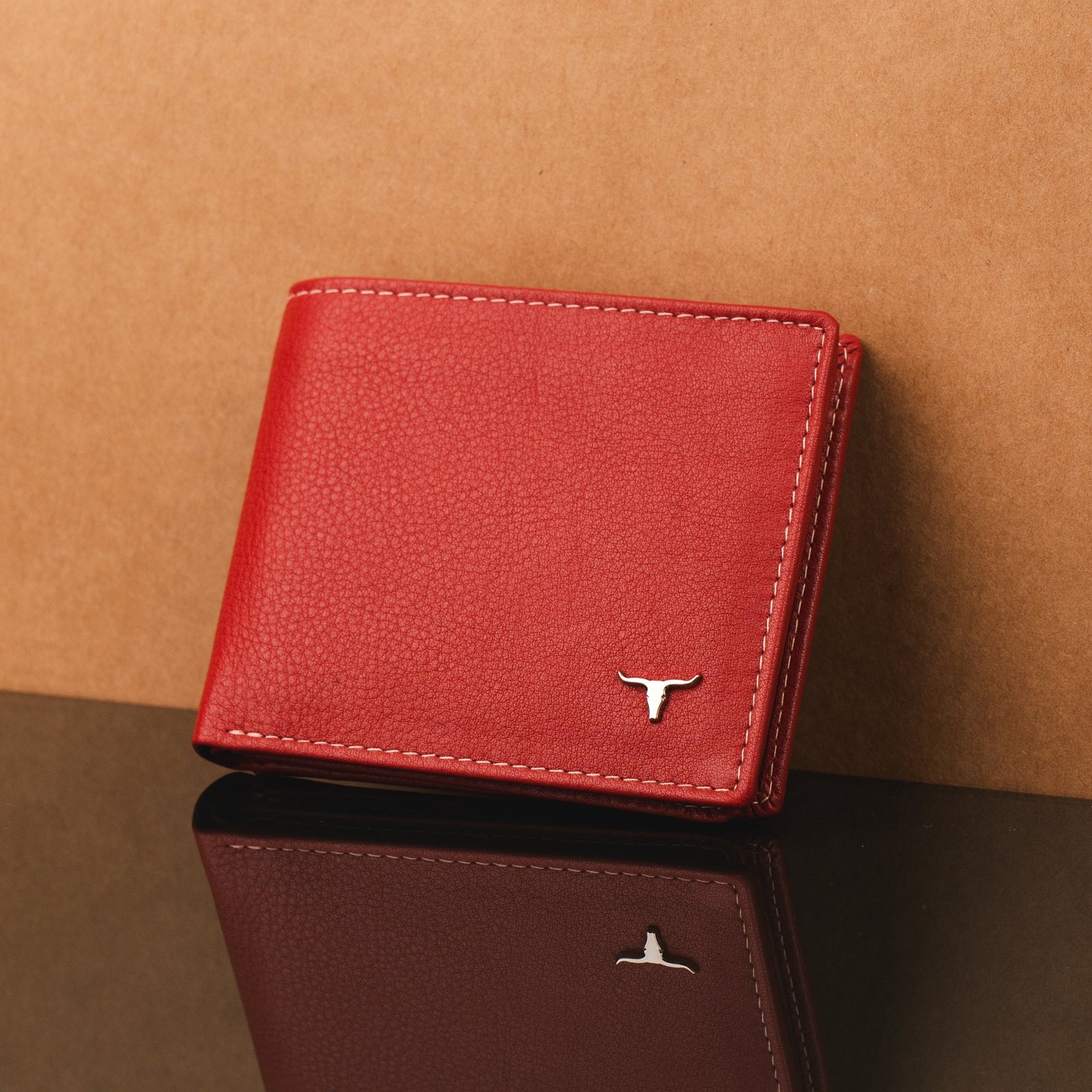 IndiFash Charlie Leather Wallet for Men - Red