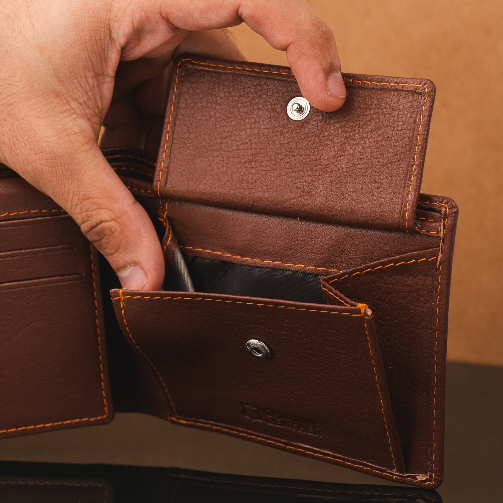 IndiFash Charlie Leather Wallet for Men - Black 5