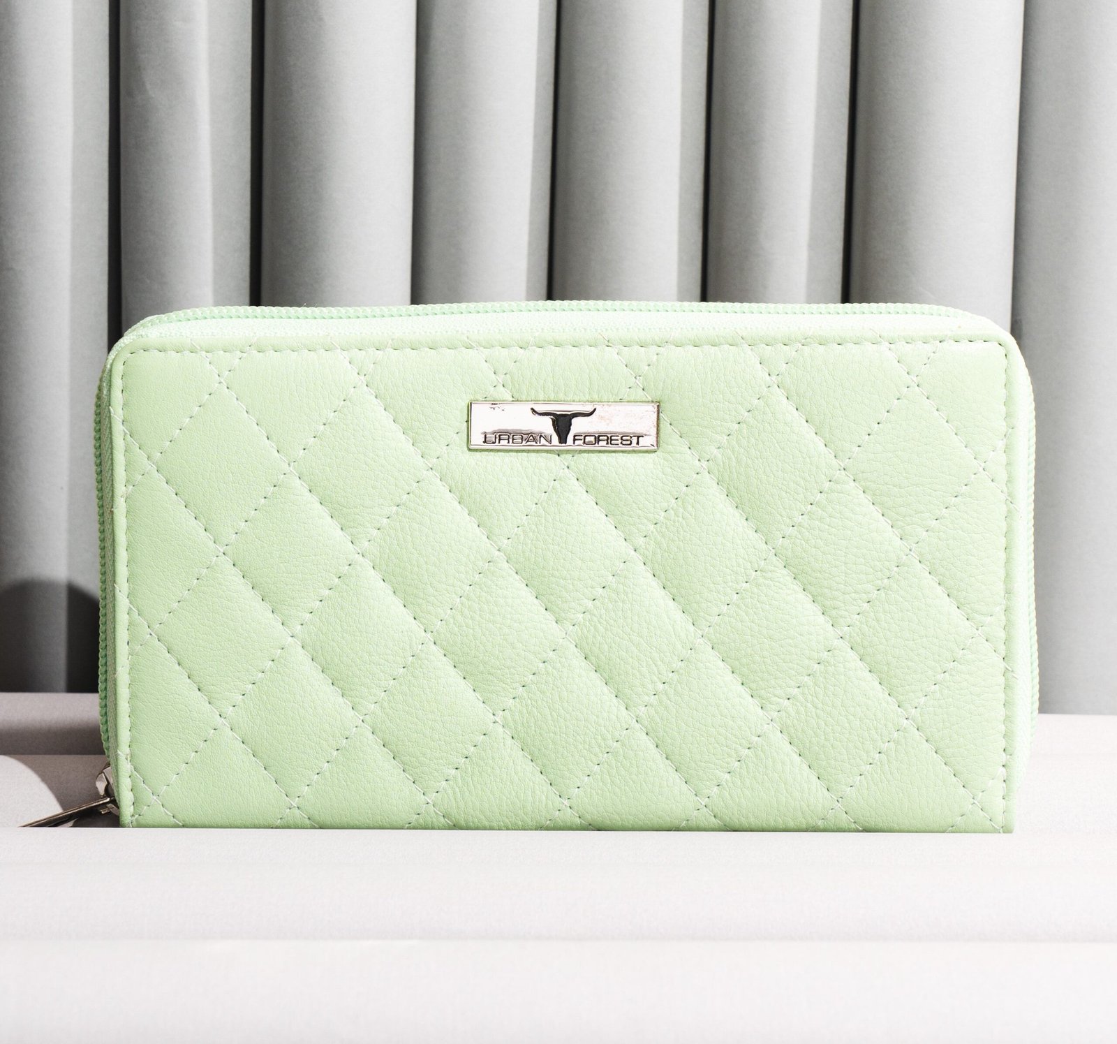 IndiFash Grace Quilted Leather Wallet/Clutch for Women - Mint Green